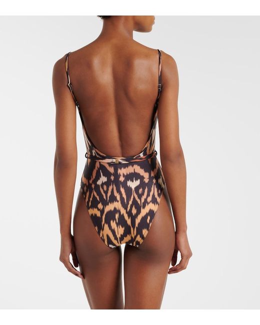 Zimmermann Brown Aster Scoop Printed Swimsuit