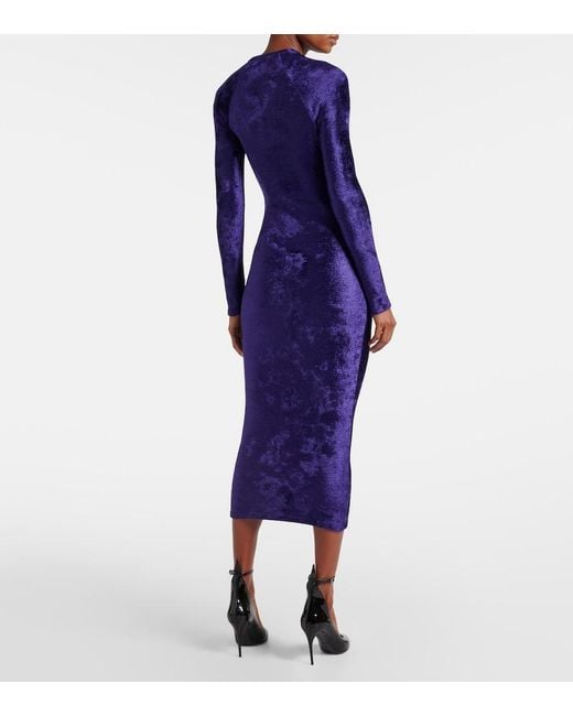 Alaïa Blue Velvet Midi Dress