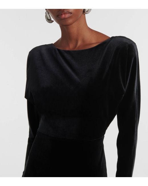 Alex Perry Black Open-back Velvet Gown