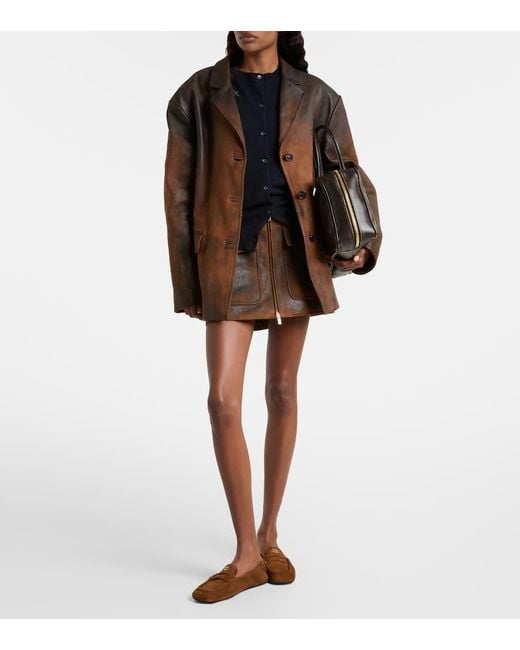 Miu Miu Brown Suede Miniskirt