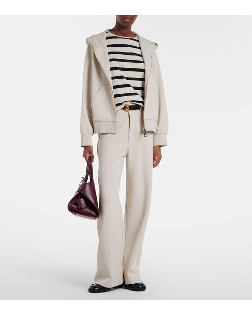 Max Mara Natural Max Mara Brioso Cotton-Blend Wide-Leg Pants
