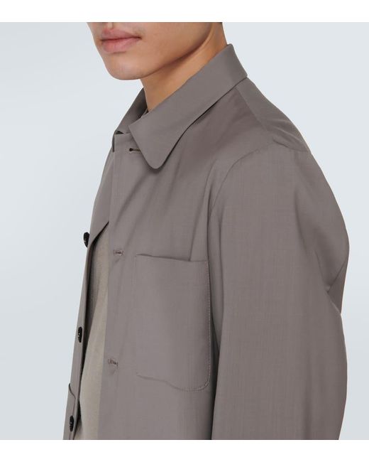 Giacca camicia Visal in lana vergine di Barena in Gray da Uomo
