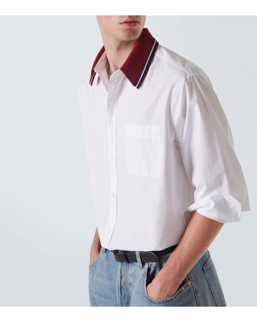 Valentino White Cotton Popeline Shirt for men