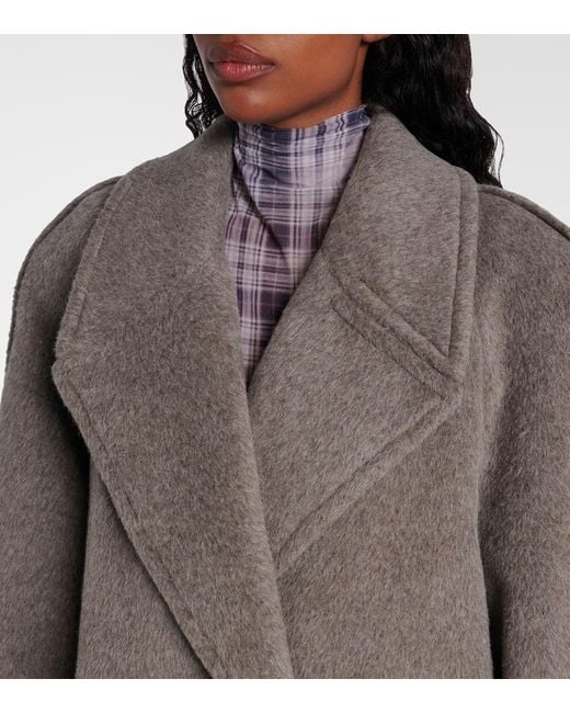 Abrigo En Mezcla De Alpaca Y Lana Acne de color Brown