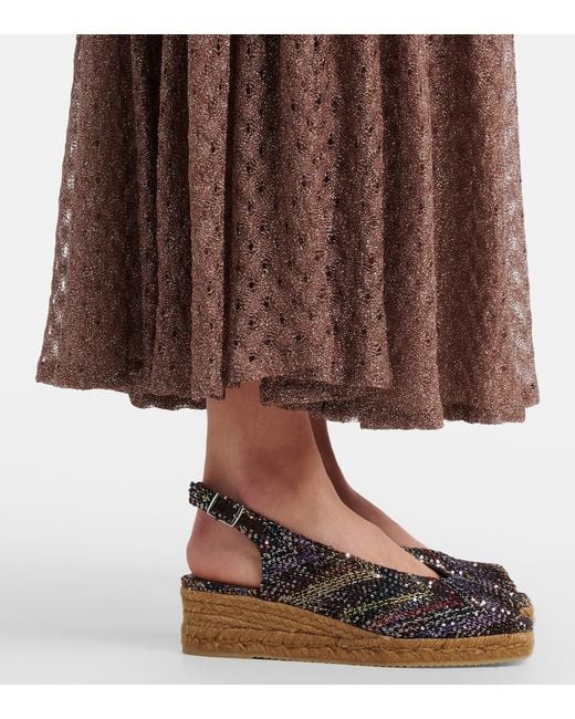 Missoni Black Joy 30 Sequined Espadrille Wedges