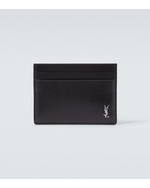 Saint Laurent Black Leather Card Holder for men