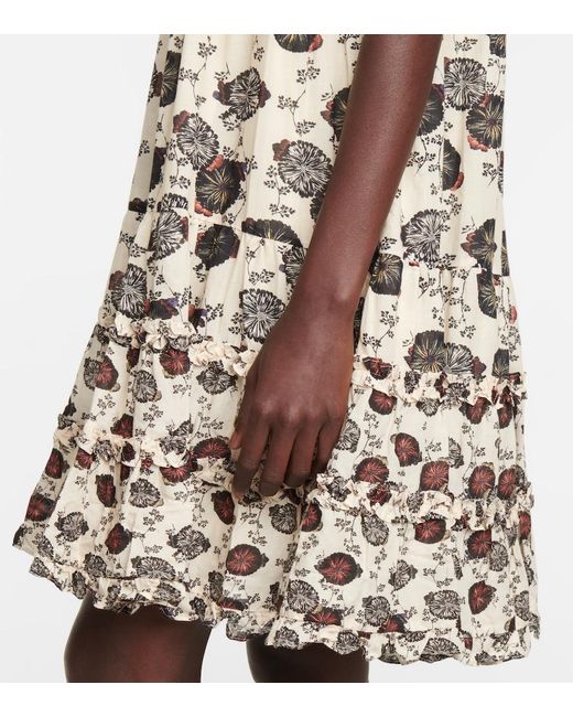 Ulla Johnson White Cassian Floral Cotton-Blend Midi Dress