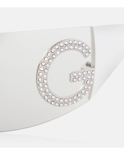 Dolce & Gabbana White Re-edition Shield Sunglasses