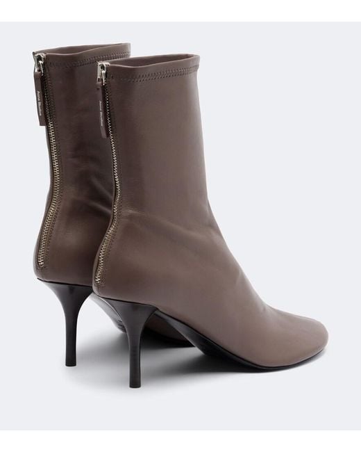 Acne Brown Back Leather Ankle Boots