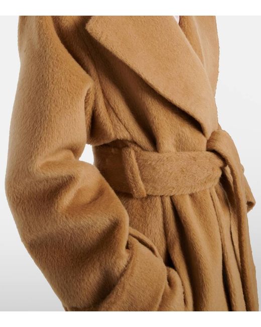 Nina Ricci Natural Belted Alpaca And Wool Wrap Coat