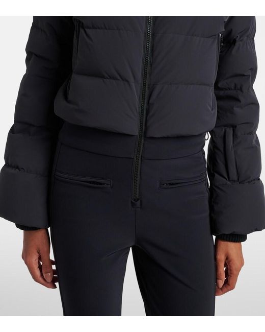 Perfect Moment Blue Polar Flare Down Ski Suit