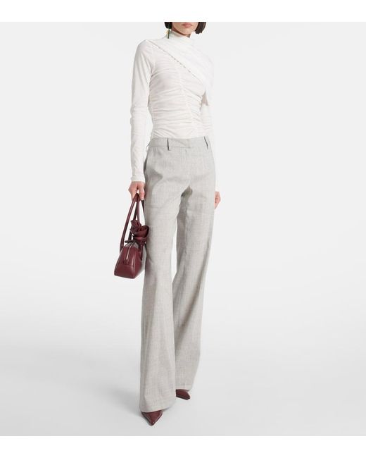 Magda Butrym White Draped Cotton Blouse