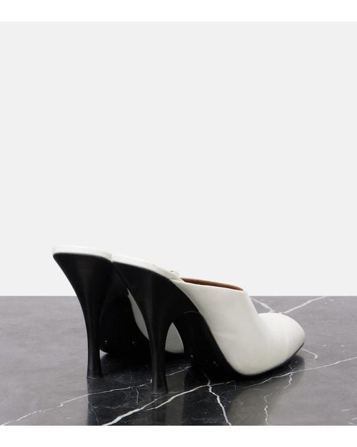 Khaite White Colt 100 Leather Mules