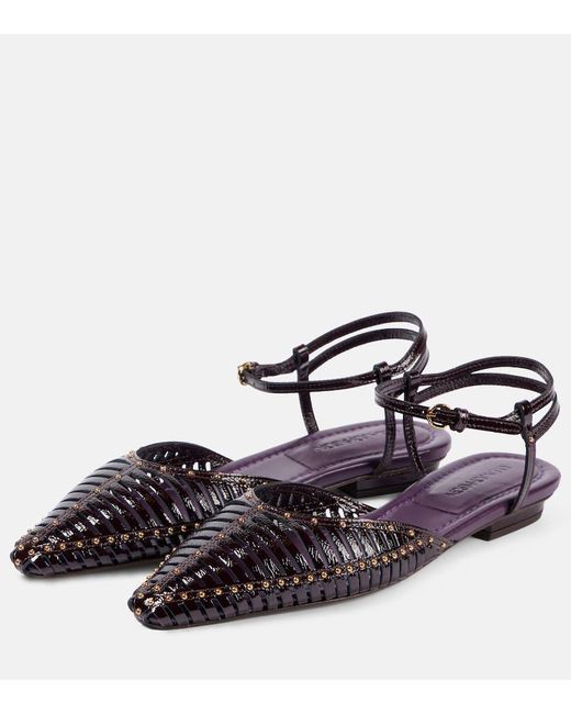 Ulla Johnson Brown Ballerinas Violette Aus Lackleder