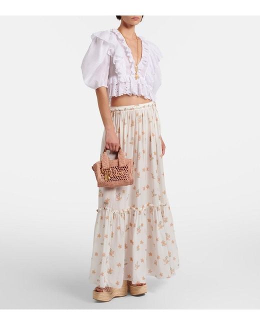 Chloé Brown Striped Canvas Espadrille Wedge Sandals