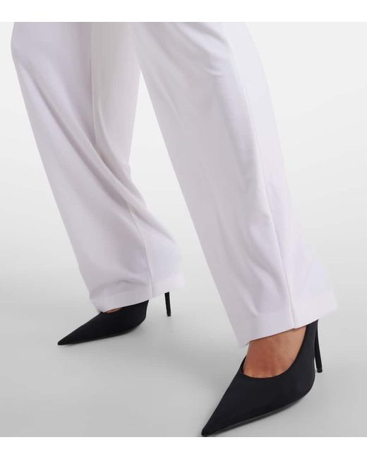 Norma Kamali White Low-rise Wide-leg Pants