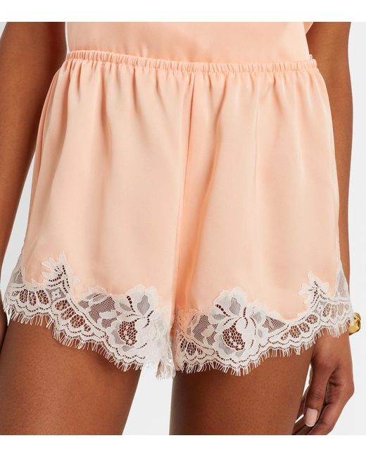 Faithfull The Brand Pink Norden Scalloped Shorts