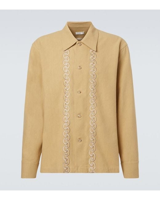 Commas Natural Embroidered Overshirt for men