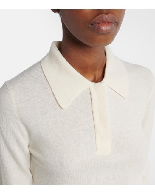 Jil Sander White Virgin Wool Polo Sweater