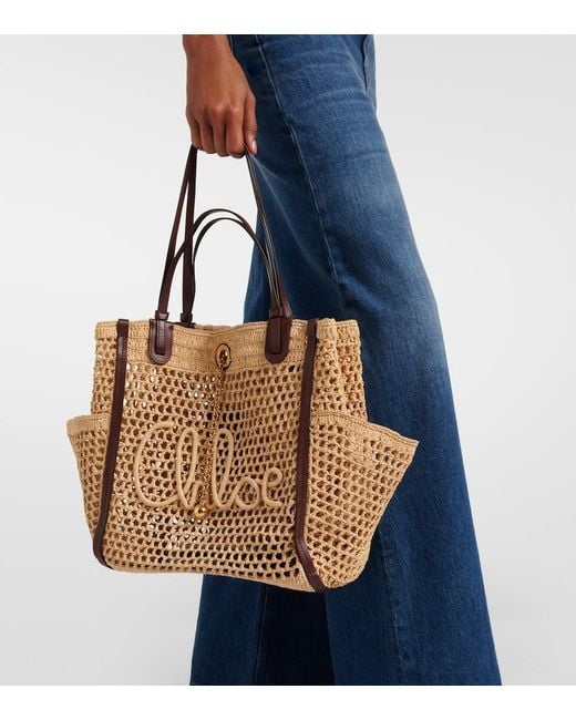 Chloé Metallic X Made For A Iconic Raffia Shoulder Bag