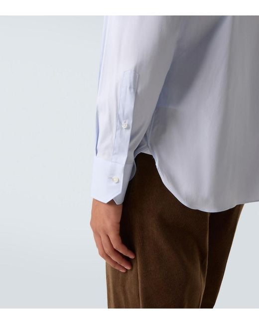 Zegna Blue Cotton-Blend Shirt for men