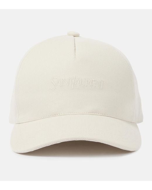 Saint Laurent Natural Baseball Hat With Logo