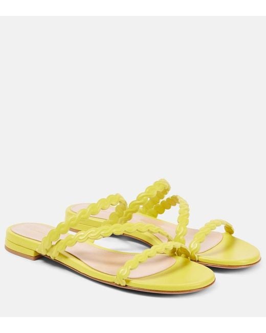 Gianvito Rossi Yellow Leather Sandals