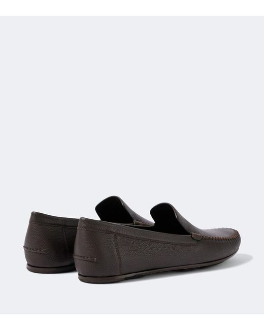 Manolo Blahnik Black Alder Leather Loafers for men