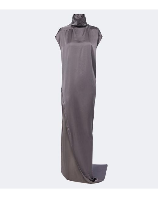 Rick Owens Purple Edfu Ruched Jersey Gown