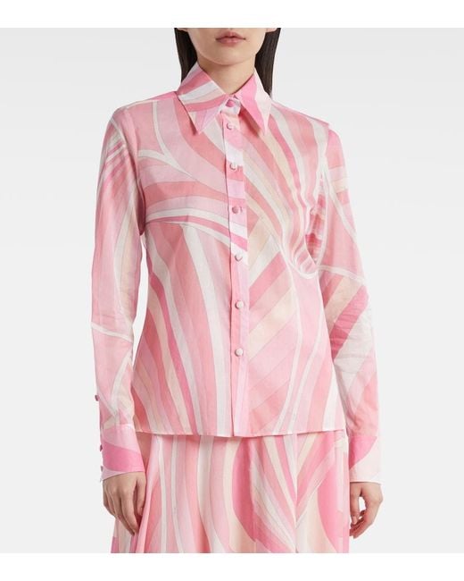 Emilio Pucci Pink Iride Cotton Shirt