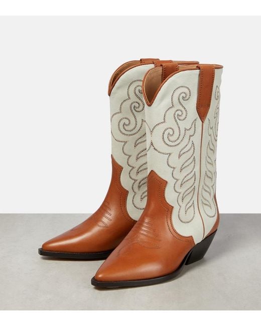 Isabel Marant Brown Duerto Embroidered Leather Boots