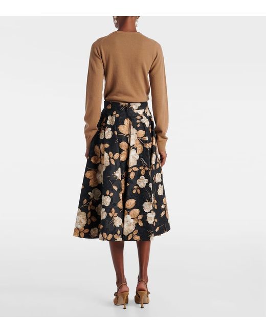 Dolce & Gabbana Black Cotton And Silk-Blend Brocade Midi Skirt