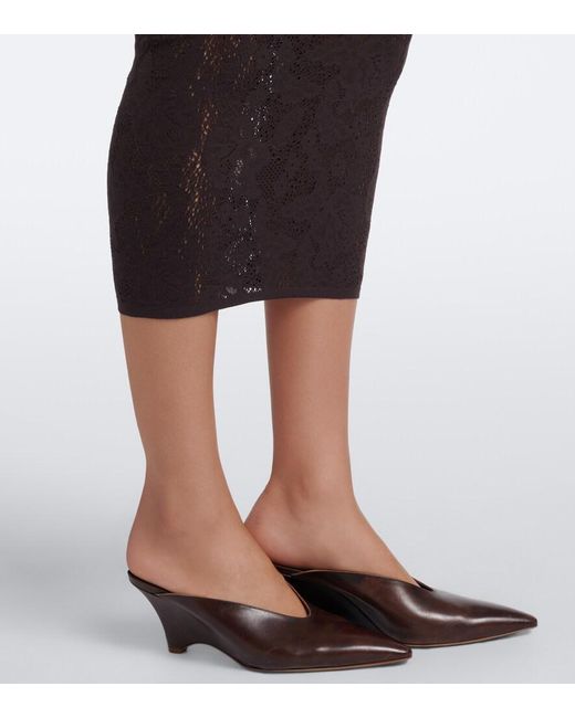 Wolford Gray Infinite Sheer Lace Maxi Skirt