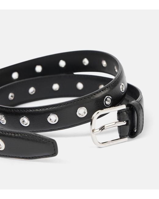 Totême Black Embellished Leather Belt
