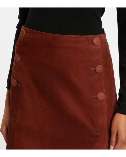 Yves Salomon Brown Suede Miniskirt
