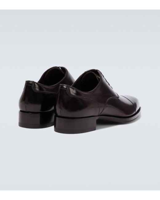 Tom Ford Black Elkan Leather Oxford Shoes for men