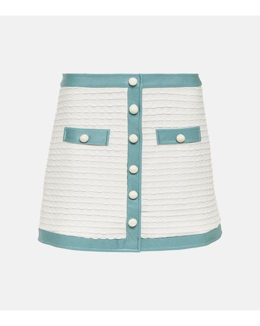 Adriana Degreas Blue Jacquard Miniskirt