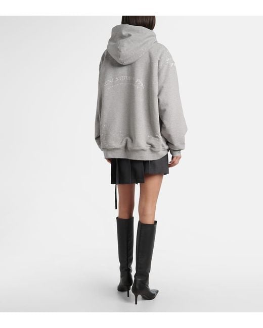 Acne Gray Logo Zip-Up Hoodie