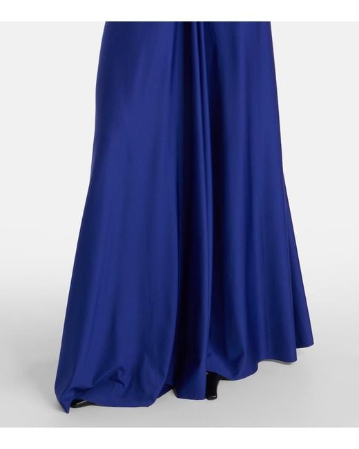 Victoria Beckham Blue Draped Maxi Dress