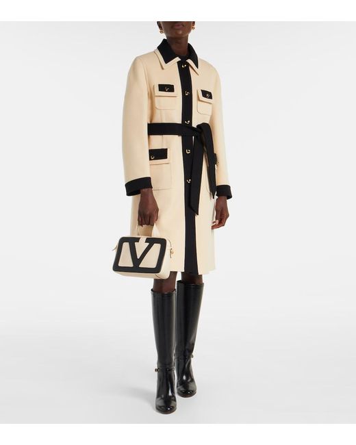 Valentino Natural Belted Wool And Cashmere Coat