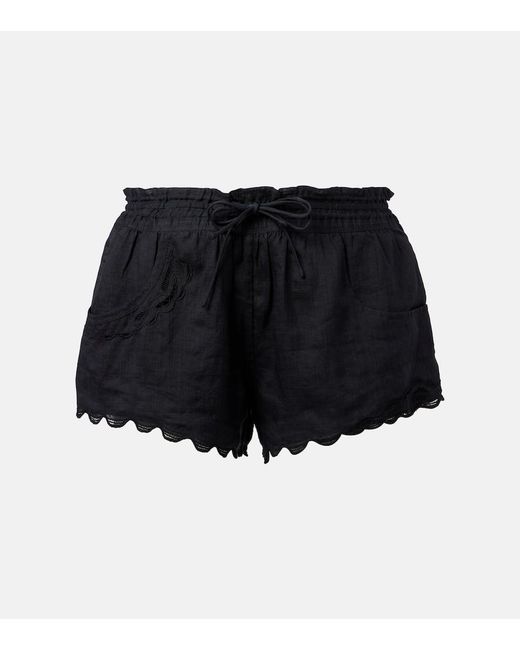 Short Lola En Ramie A Broderies Anglaises Isabel Marant en coloris Black
