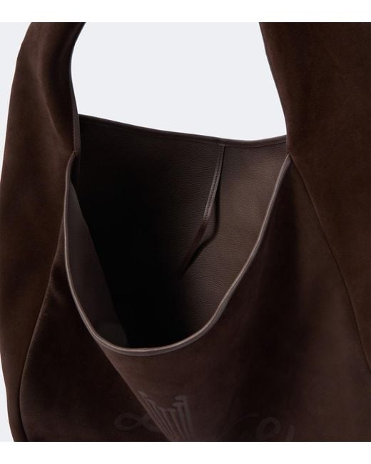 Loewe Brown Roomy Suede Shoulder Bag for men