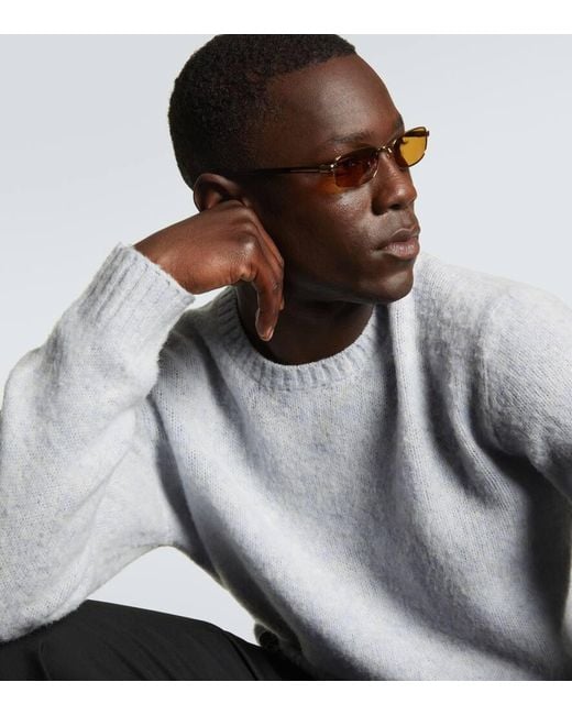 Prada Metallic Logo Rectangular Sunglasses for men