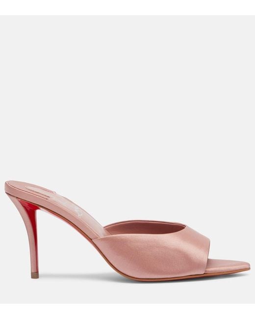 Christian Louboutin Pink Miss Z 80 Crepe Satin Mules