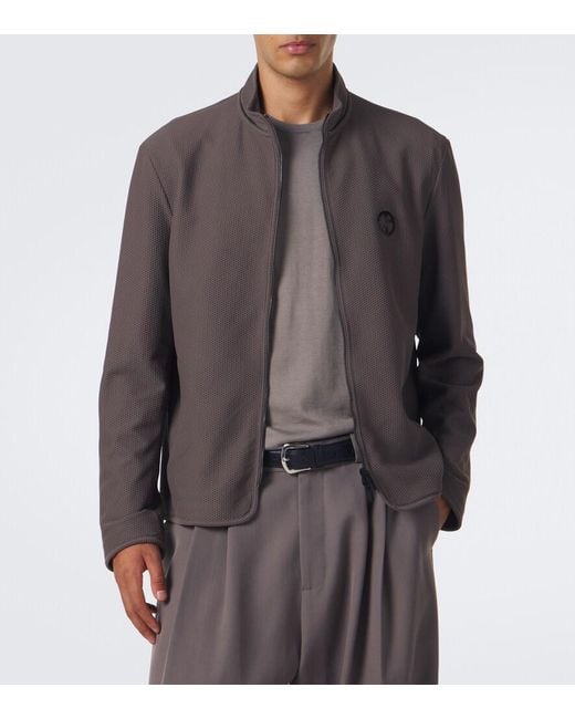 Giorgio Armani Gray Logo Blouson Jacket for men