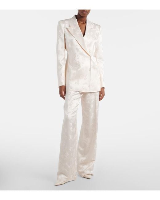 Gabriela Hearst Natural Aleah Embroidered Silk Blazer