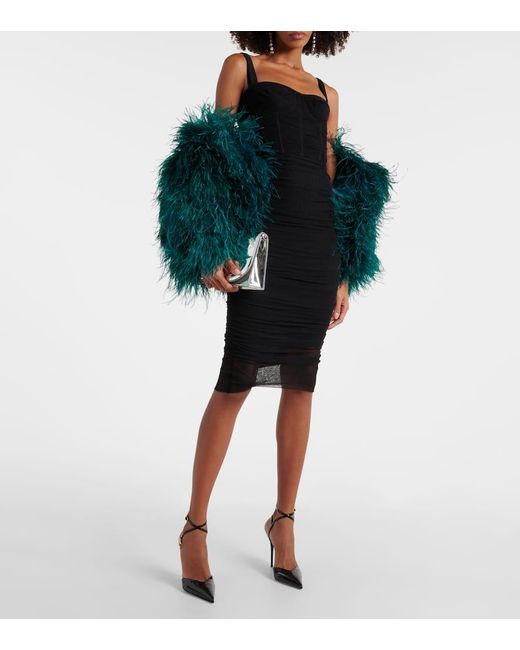 Mantella Con Piume di Dolce & Gabbana in Green