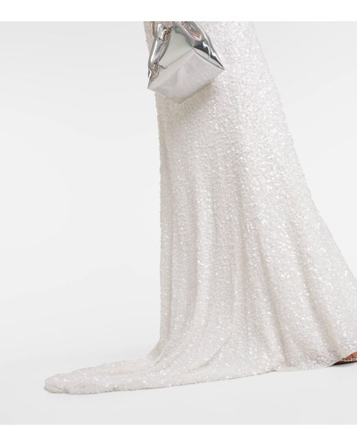Robe de mariee longue Nora en soie a sequins Jenny Packham en coloris White