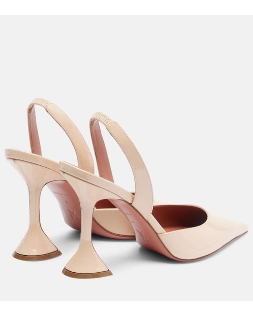 AMINA MUADDI Pink Holli 95 Patent Leather Slingback Pumps