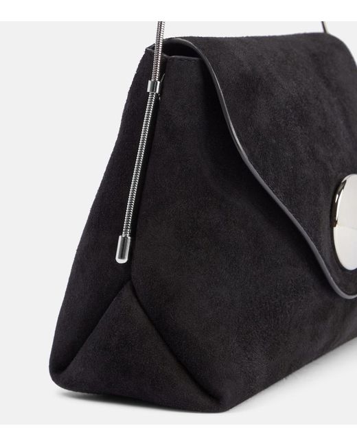 Khaite Black Schultertasche Bobbi Aus Veloursleder